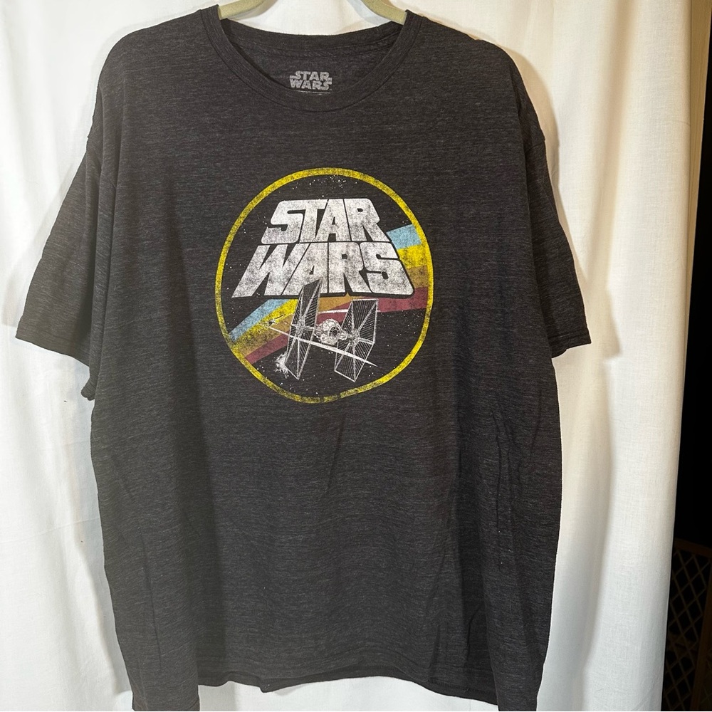 Star Wars Tie Fighter retro 70s 80s logo t-shirt men’s 2X XXL rainbow